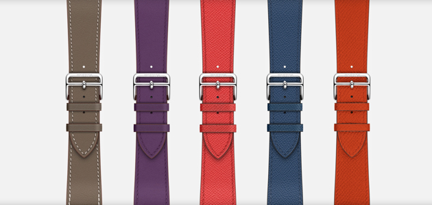 Компании Apple и Hermès представили новые стили Apple Watch Hermès и расширенную линейку ремешков в фирменных цветах Hermès и обновлённых цветовых вариантах.